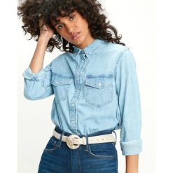 Levi's Essential Western Koszula Niebieski. Niebieskie bluzki damskie Levi's®, s, bez wzorów, z bawełny, bez kołnierzyka, z długim rękawem. Za 343,95 zł.