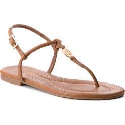 Sandały TORY BURCH - Emmy Sandal 48504 Royal Tan 206. Pomarańczowe klapki damskie Tory Burch, z aplikacjami, ze skóry, bez obcasa, na obcasie. W wyprzedaży za 689,00 zł.