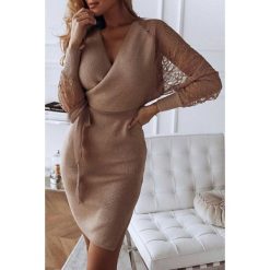 Sukienka BREIA BEIGE. Brązowe sukienki damskie uniwersalny, krótkie, mini. W wyprzedaży za 79,00 zł.