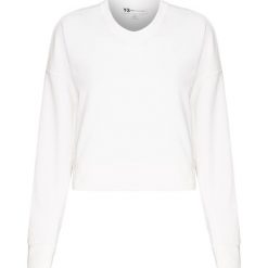 Bluza Y-3. Białe bluzy damskie Y-3, z nadrukiem, z dzianiny, z krótkim rękawem, krótkie, bez kaptura. Za 1100,00 zł.