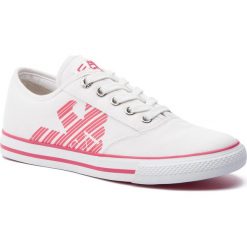 Tenisówki EA7 EMPORIO ARMANI - X8X039 XCC20 A041 White/Rouge Red. Białe półbuty damskie EA7 Emporio Armani, bez wzorów, z gumy, bez zapięcia. Za 539,00 zł.