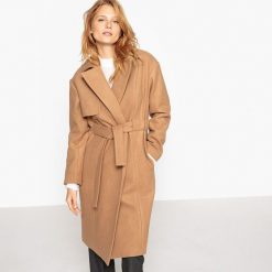 Płaszcz damski a la szlafrok. Brązowe szlafroki damskie marki La Redoute Collections, na zimę, s, z poliesteru. Za 451,08 zł.