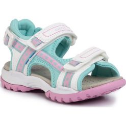 Sandały GEOX - J Borealis G. A J020WA 05415 C1393 M White/Aqua. Niebieskie sandały dziewczęce Geox, ze skóry ekologicznej. W wyprzedaży za 189,00 zł.