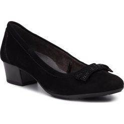 Półbuty JANA - 8-22309-23 Black 001. Czarne półbuty damskie Jana, bez wzorów, ze skóry, eleganckie, bez obcasa, na obcasie, bez zapięcia. W wyprzedaży za 189,00 zł.