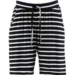 Bermudy shirtowe bonprix czarno-biały w paski. Czarne spodnie damskie bonprix, w paski. Za 54,99 zł.
