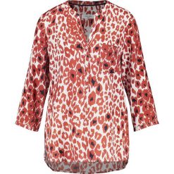 Bluzka w kolorze koralowo-białym. Czerwone bluzki damskie Gerry Weber, bez wzorów, z wiskozy, bez kołnierzyka, bez rękawów. W wyprzedaży za 129,95 zł.