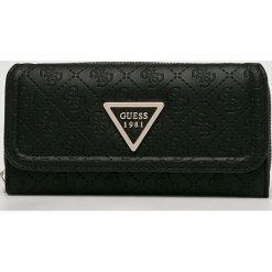 Guess Jeans - Portfel. Czarne portfele damskie Guess Jeans, z aplikacjami, z jeansu. Za 279,90 zł.