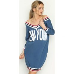 Bluzy damskie: Niebieska Bluza New York