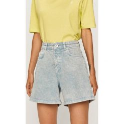 Marc O'Polo - Szorty jeansowe. Niebieskie szorty damskie Marc O'Polo, bez wzorów, z elastanu, casualowe, z podwyższonym stanem. Za 389,90 zł.
