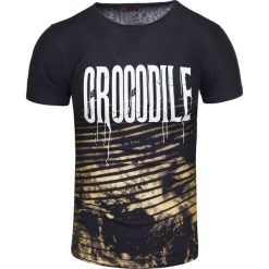 Koszulka męska t-shirt czarny slim Recea. Czarne koszulki męskie Recea, xl, bez wzorów, z bawełny, bez kołnierzyka. Za 19,89 zł.