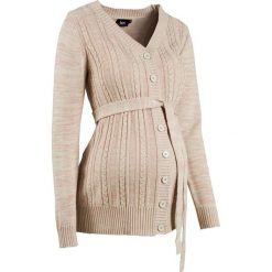 Kardigany damskie: Sweter ciążowy rozpinany bonprix kremowy melanż