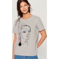 Bawełniana koszulka - Jasny szar. Szare t-shirty damskie marki Mohito, s, z bawełny. Za 49,99 zł.