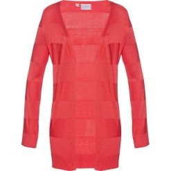Kardigan bonprix koralowy. Czerwone swetry damskie bonprix, bez wzorów. Za 74,99 zł.