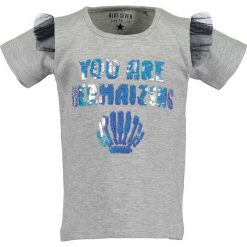 Blue Seven - T-shirt dziecięcy 92-128 cm. Zielone bluzki dziewczęce Blue Seven, z aplikacjami, z bawełny, z okrągłym kołnierzem, z krótkim rękawem, krótkie, bez kaptura. Za 59,90 zł.