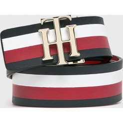 Tommy Hilfiger - Pasek dwustronny. Czerwone paski damskie marki TOMMY HILFIGER, w paski, ze skóry ekologicznej. Za 269,90 zł.