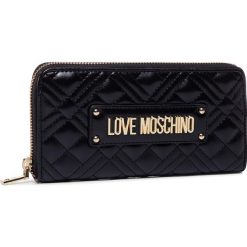 Duży Portfel Damski LOVE MOSCHINO - JC5600PP1ALA0000 Nero. Czarne portfele damskie Love Moschino, bez wzorów, ze skóry ekologicznej. W wyprzedaży za 289,00 zł.