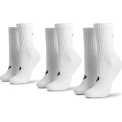 Zestaw 3 par wysokich skarpet unisex ASICS - 3PPK Crew Sock 155204 White 0001. Białe skarpetki damskie Asics, bez wzorów, z bawełny. Za 49,00 zł.