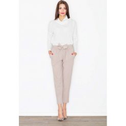 Ecru Sweter z Opadającym Golfem. Szare golfy damskie marki Molly.pl, s, z elastanu, z długim rękawem. Za 138,90 zł.