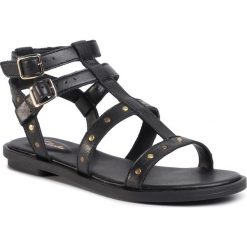 Sandały CLARKS - Willow Glad 261488074 Black Leather. Czarne klapki damskie Clarks, z aplikacjami, ze skóry, bez obcasa, na obcasie. Za 389,00 zł.