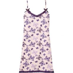 Koszula nocna bonprix jasnoróżowy z nadrukiem. Różowe koszule nocne damskie bonprix, z nadrukiem, bez kołnierzyka, bez rękawów. Za 44,99 zł.