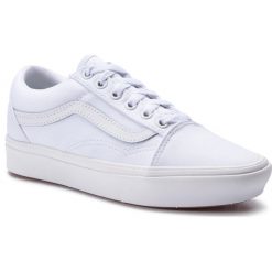 Tenisówki VANS - Comfycush Old S VN0A3WMAVNG1 True White/True. Białe trampki dziewczęce Vans, bez wzorów, z gumy, na sznurówki. Za 339,00 zł.