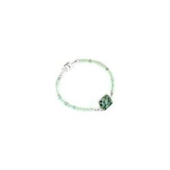Bransoletka Fluoryt Agat Mszysty srebro. Zielone bransoletki damskie Brazi druse jewelry, z agatem, srebrne. Za 215,00 zł.