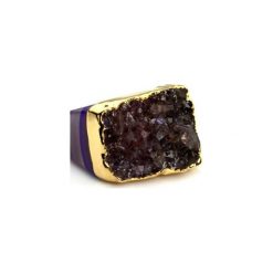 InspiRING Agat Fiolet 1/4 Złoto rozmiar 12. Fioletowe pierścionki damskie marki Brazi druse jewelry, z agatem, złote. Za 320,00 zł.