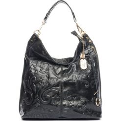 Torebki klasyczne damskie: Skórzana torebka w kolorze czarnym – 35 x 37 x 15 cm