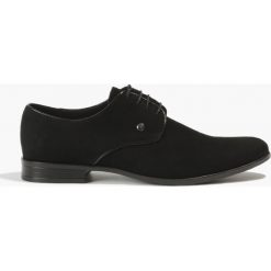 Półbuty czarne wizytowe z nubuku. Czarne buty wizytowe męskie Badura, z nubiku, bez zapięcia. Za 295,99 zł.