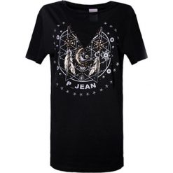 T-shirt w kolorze czarnym. Czarne t-shirty damskie Pinko, s, z nadrukiem, z okrągłym kołnierzem. W wyprzedaży za 259,95 zł.