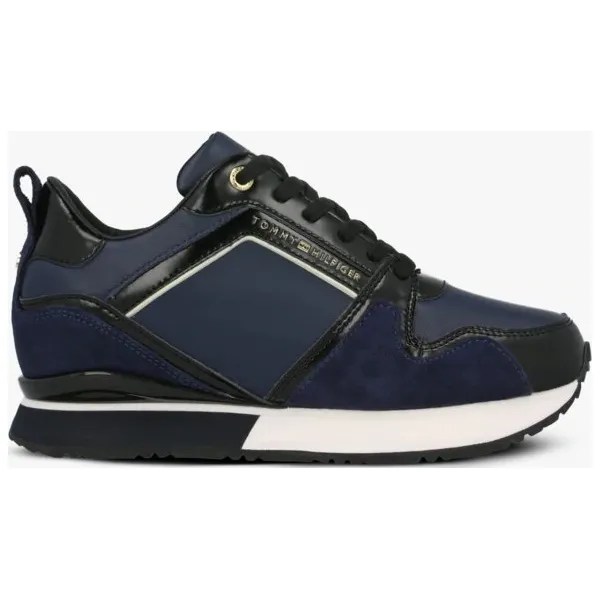 Tommy Hilfiger Leather Wedge Sneaker buty damskie, granatowy, rozmiar 37. Niebieskie koturny damskie TOMMY HILFIGER, bez obcasa, na koturnie, bez zapięcia. Za 549,99 zł.