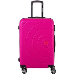 Walizka w kolorze różowym - 71 l. Różowe walizki Murano, Berenice, bez wzorów, z materiału. W wyprzedaży za 219,95 zł.