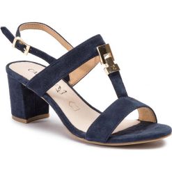 Sandały CAPRICE - 9-28303-22 Ocean Suede 857. Niebieskie klapki damskie Caprice, z aplikacjami, ze skóry, bez obcasa, na obcasie. Za 239,90 zł.