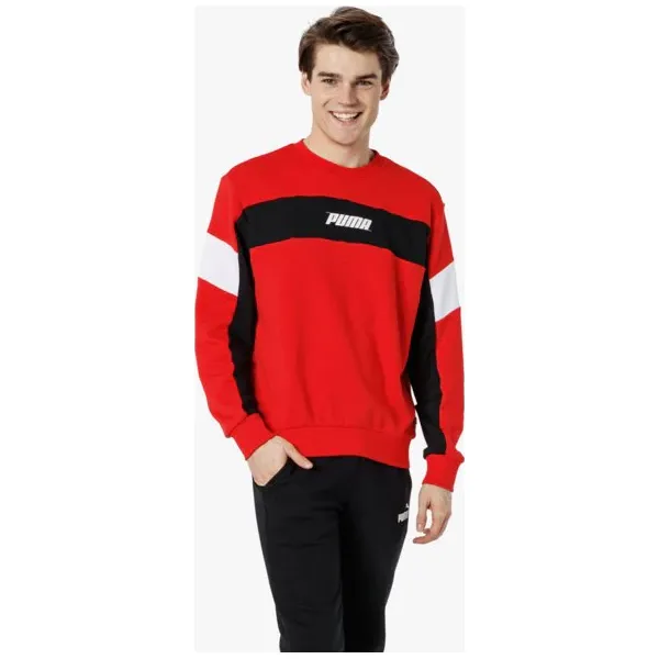 Puma Bluza Rebel Crew Tr , czerwony, rozmiar L. Czerwone bluzy męskie Puma, m, bez wzorów, z bawełny, eleganckie, bez kołnierzyka, bez rękawów, bez kaptura. W wyprzedaży za 179,99 zł.