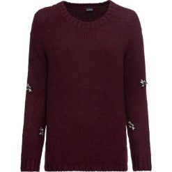 Sweter bonprix czerwony. Czerwone swetry klasyczne damskie bonprix, z dzianiny. Za 109,99 zł.