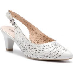 Sandały CAPRICE - 9-29601-22 White Perlato 139. Szare klapki damskie Caprice, bez wzorów, ze skóry, bez obcasa, na obcasie. Za 239,90 zł.