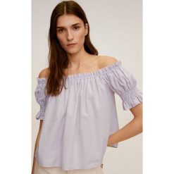Mango - Bluzka Manuela. Różowe bluzki damskie Mango, na co dzień, xl, bez wzorów, z elastanu, casualowe, bez kołnierzyka, z krótkim rękawem. W wyprzedaży za 59,90 zł.