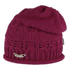 Capu Czapka Zimowa 398-I Purple. Fioletowe czapki damskie Capu, na zimę, bez wzorów, z polaru. W wyprzedaży za 50,00 zł.
