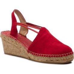 Espadryle TONI PONS - Tremp Vermell. Czerwone espadryle damskie Toni Pons, bez wzorów, ze skóry, bez obcasa, na obcasie. Za 229,00 zł.