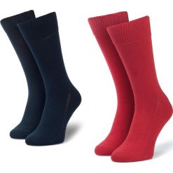 Zestaw 2 par wysokich skarpet męskich LEVI'S - 37483-0045 Red/Blue 505. Czerwone skarpetki męskie Levi's®, bez wzorów, z elastanu. Za 39,99 zł.