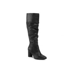 Gino Rossi 70600-11. Czarne kozaki damskie Gino Rossi, ze skóry, bez obcasa, bez zapięcia. Za 499,99 zł.
