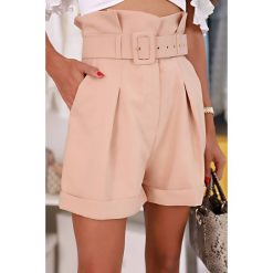 Spodenki damskie MERTILA BEIGE. Brązowe spodnie damskie IVET. W wyprzedaży za 69,00 zł.