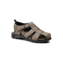 LANETTI MS17011-2 Khaki. Brązowe sandały męskie Lanetti, ze skóry ekologicznej, bez zapięcia. Za 89,99 zł.