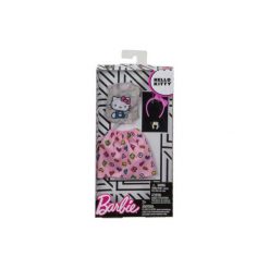 Spódniczki dziewczęce: Barbie Hello Kitty szary top i różowa spódnica