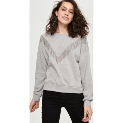 Bluzy rozpinane damskie: Bluza z frędzlami - Jasny szar