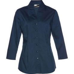 Bluzka ze stójką bonprix ciemnoniebieski. Niebieskie bralety damskie marki bonprix, ze stójką. Za 74,99 zł.