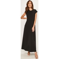 Answear - Sukienka. Czarne sukienki damskie ANSWEAR, na co dzień, s, bez wzorów, z elastanu, casualowe, z okrągłym kołnierzem, bez rękawów, midi, proste. W wyprzedaży za 69,90 zł.