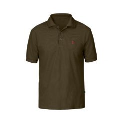 Fjällräven Crowley Pique Shirt, Ciemna Oliwka | 633 | L. Koszulki męskie Fjällräven, m, bez wzorów, klasyczne, polo, z krótkim rękawem, krótkie. Za 462,12 zł.