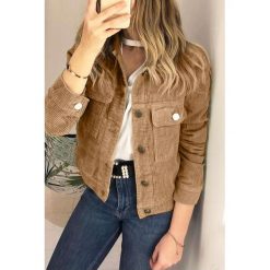 Kusrtka ZARDINA BEIGE. Brązowe kurtki damskie Kusrtka ZARDINA BEIGE, s, bez wzorów, z jeansu, bez kaptura. W wyprzedaży za 88,00 zł.