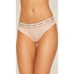 Guess Jeans - Figi. Różowe majtki damskie Guess Jeans, xs, z aplikacjami, z elastanu. Za 69,90 zł.